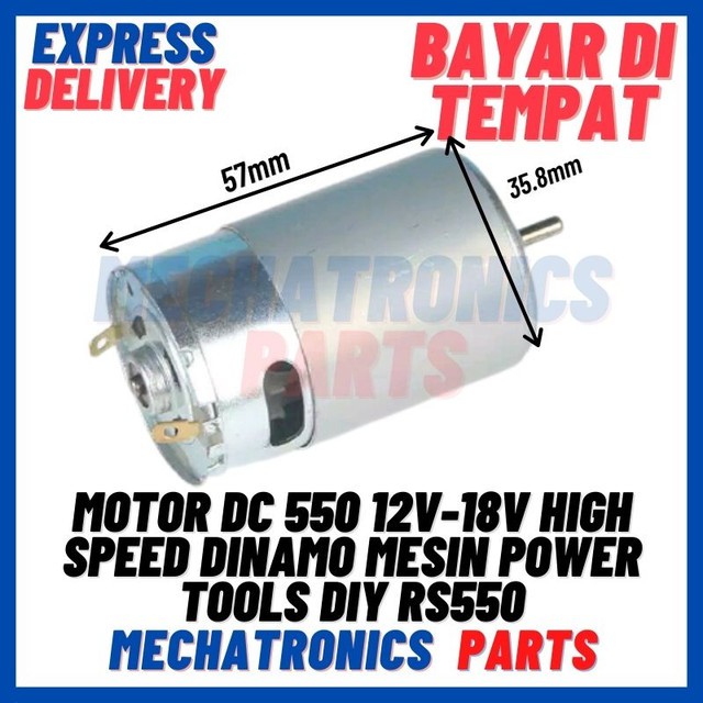 [MTR-9028] MOTOR DC 550 12V-18V HIGH SPEED DINAMO MESIN POWER TOOLS DIY RS550