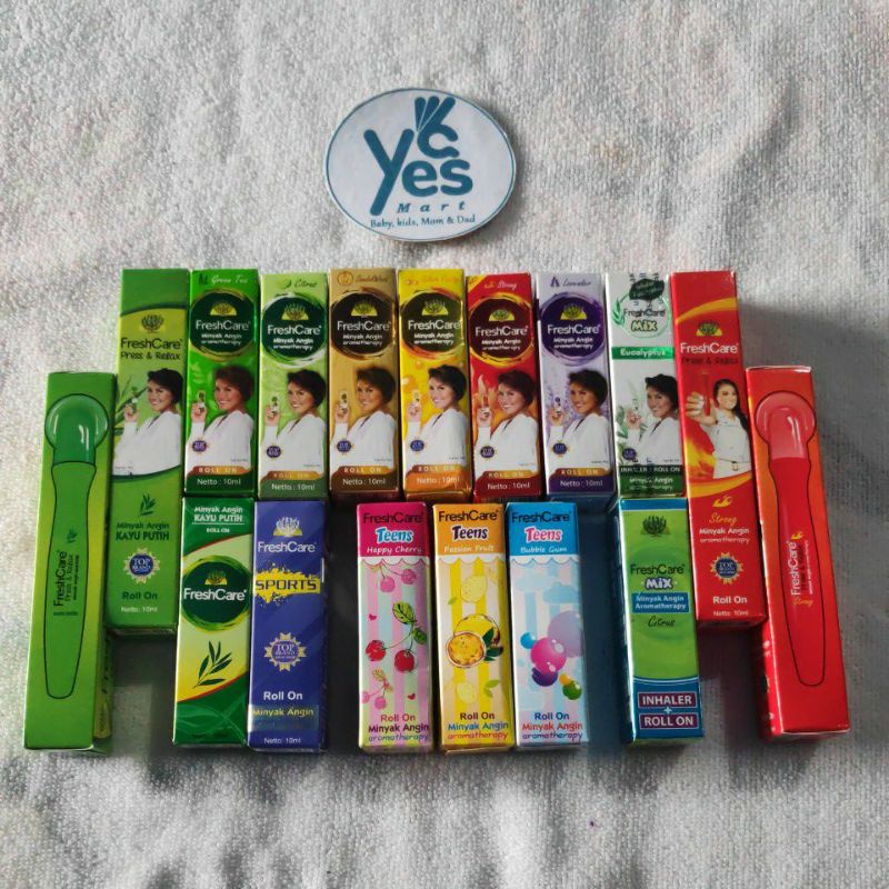 COD Freshcare fresh care Roll On 10ml minyak angin Citrus Strong Kayu Putih Press &amp; Relax Sandalwood Citrus Green Tea Splash Fruity Teens Bubble Gum Happy Cherry Passion Fruit Sports Green Tea Eucalyptus MIX Inhaler aroma terapi Gosok top brand