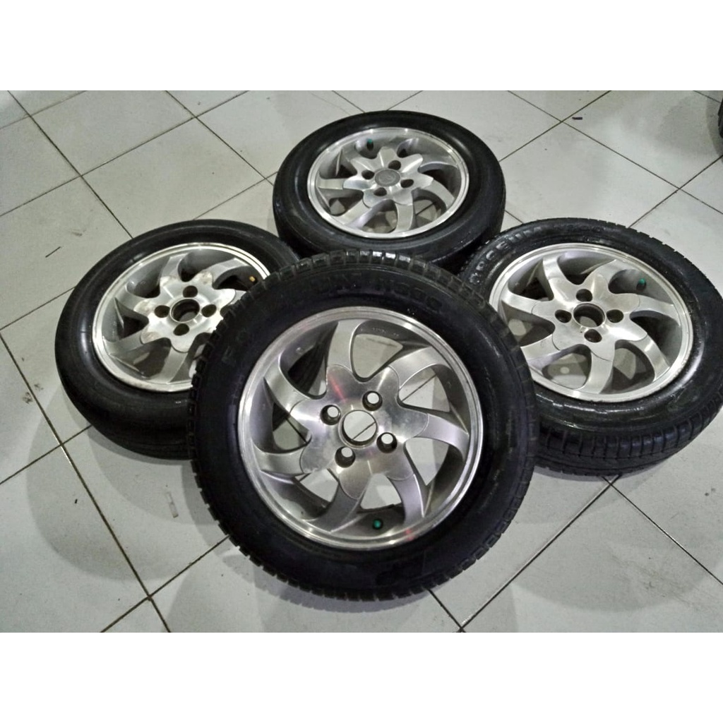 velg mobil bekas soluna ring 14x5 pcd 4x100 seken bekas murah ban bonus