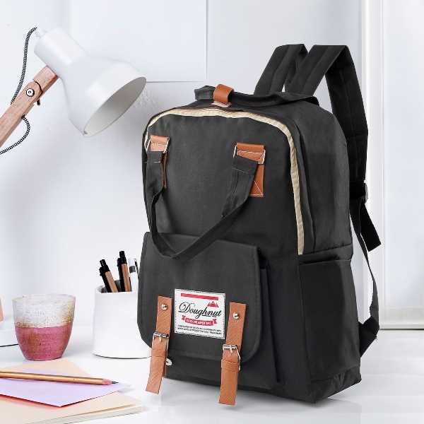 Tas Cewek Wanita Ransel Stylish Backpack Tas Punggung Wanita Hitam LRPD 522 LP Sekolah Kuliah Kerja