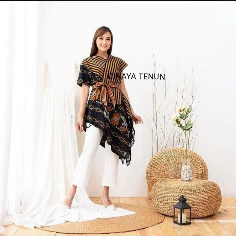 DRES TENUN ETNIK JEPARA - TUNIK TENUN JEPARA MIX LURIK + TALI