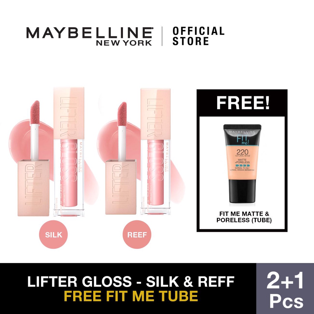 Maybelline Lifter Gloss Silk & Reef Liquid Lipstick Make Up Free Fit Me Tube 