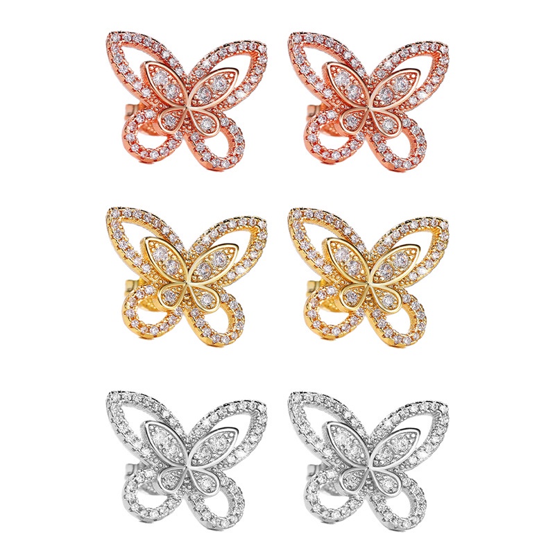 Fashion Women's Butterfly Stud Earrings Piercing Stylish Accessories Party Daily Wear Girls Earrings Fancy Gift Jewelry