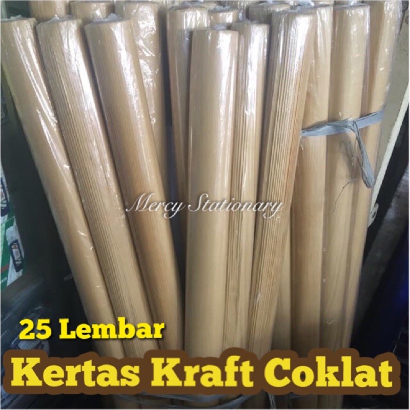 

25 Lembar - Kertas Kraft Coklat 90x120 Cm - Sampul Coklat Pola Jahit Bungkus Packing Kertas Kado