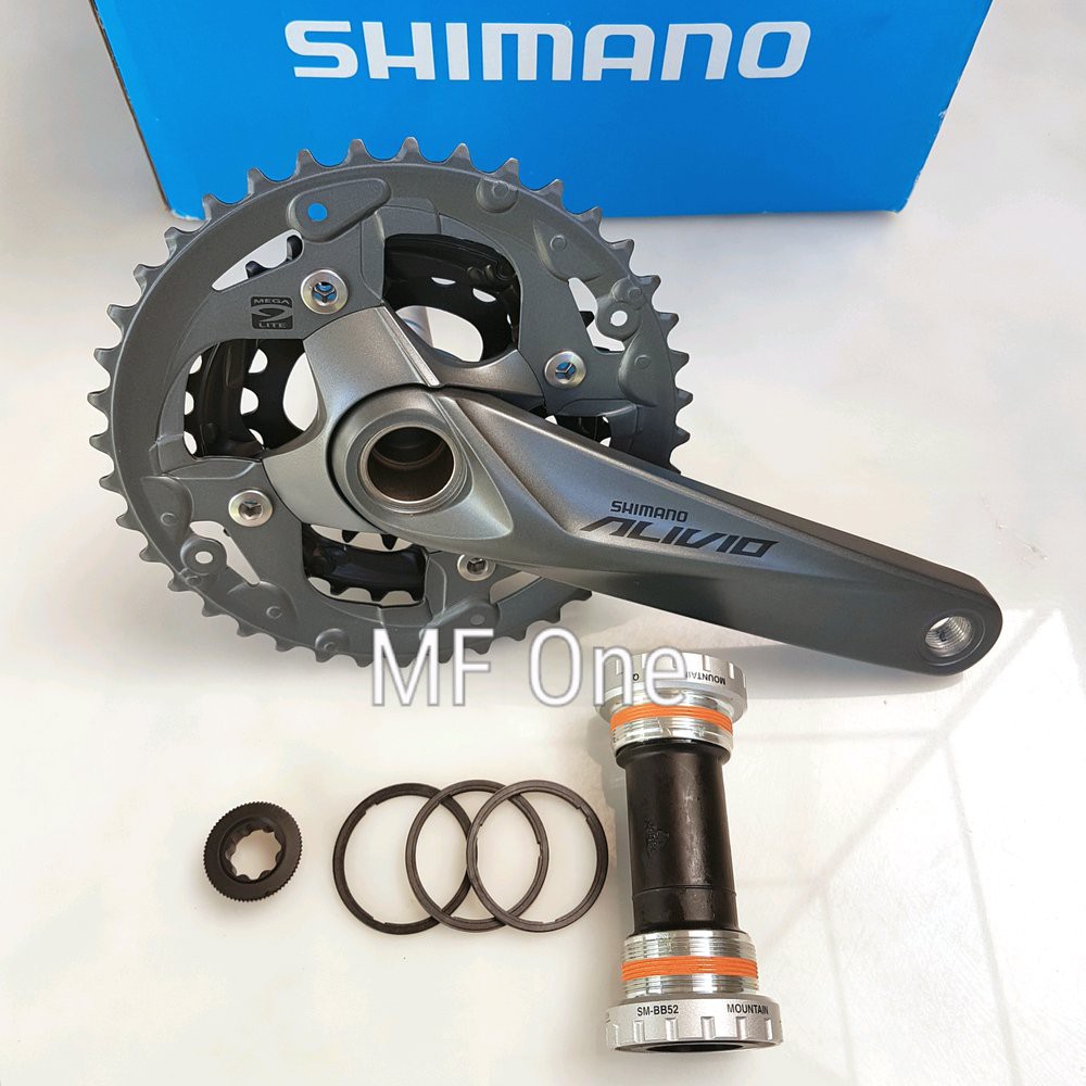 Crank Shimano Alivio M4050 HT2 BB52 40-30-22T Murah