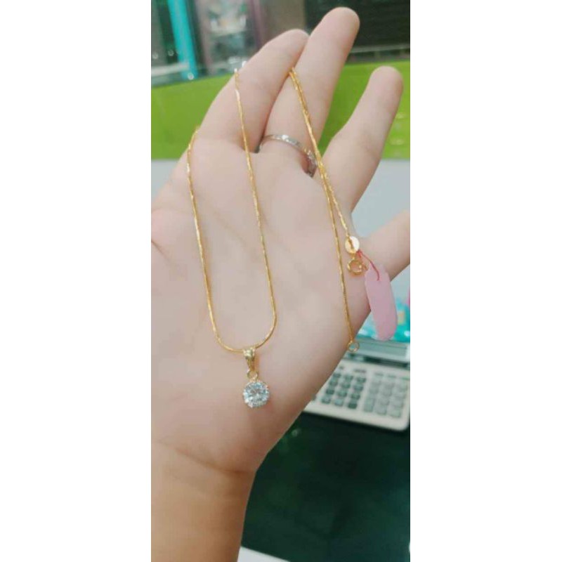kalung + liontin dewasa emas muda kadar rendah berat 4,5gram