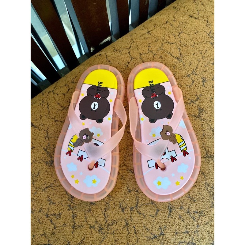 BROWN LAMPU jepit sendal jelly