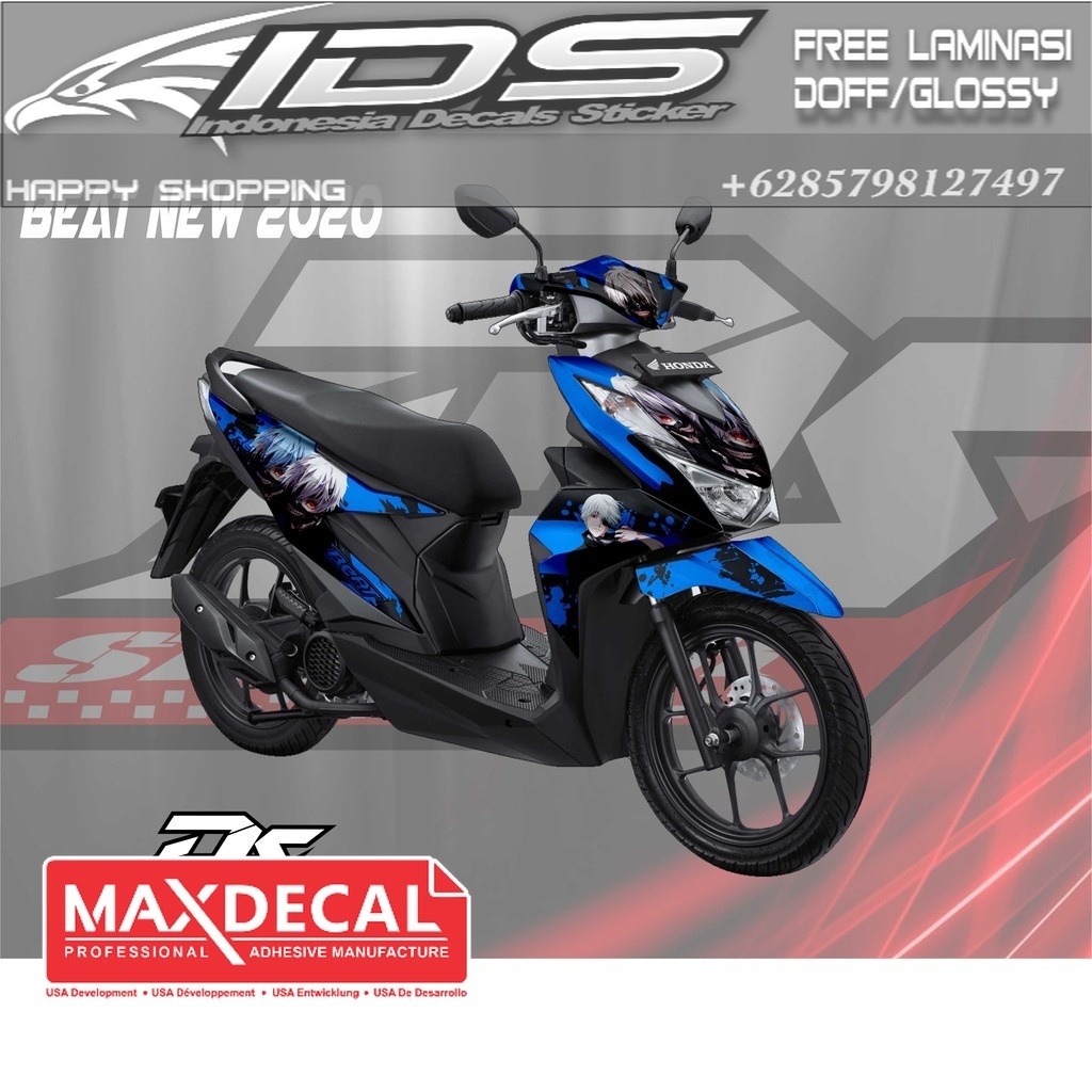 Decal Stiker Beat New 2020 anime biru