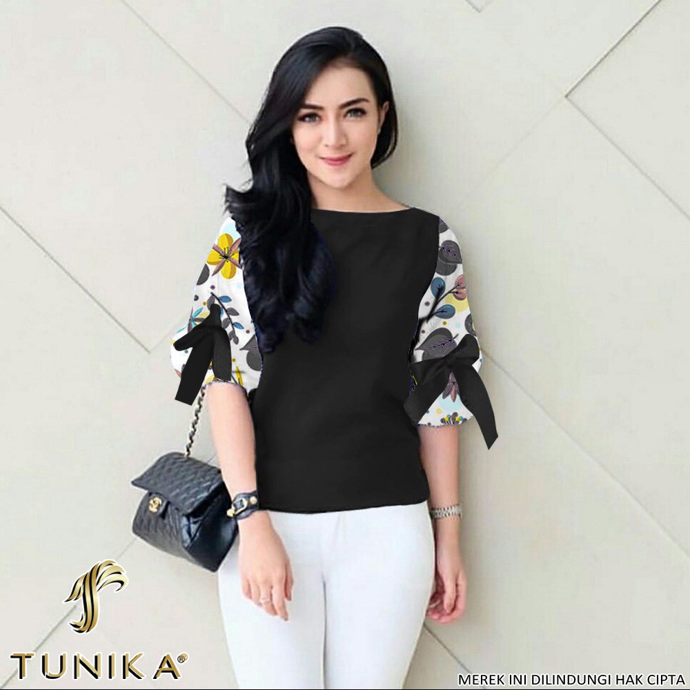 Baju Atasan Wanita - Blouse Jumbo - Baju Blouse Wanita - Bowa 005 - Lexoir-Bowa 005 Hitam