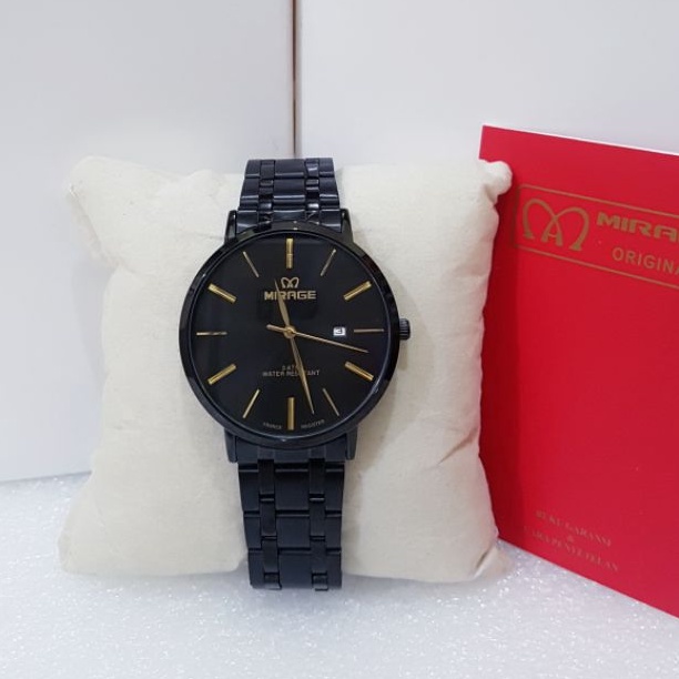 JAM TANGAN PRIA MIRAGE 8734 BLACK ORIGINAL