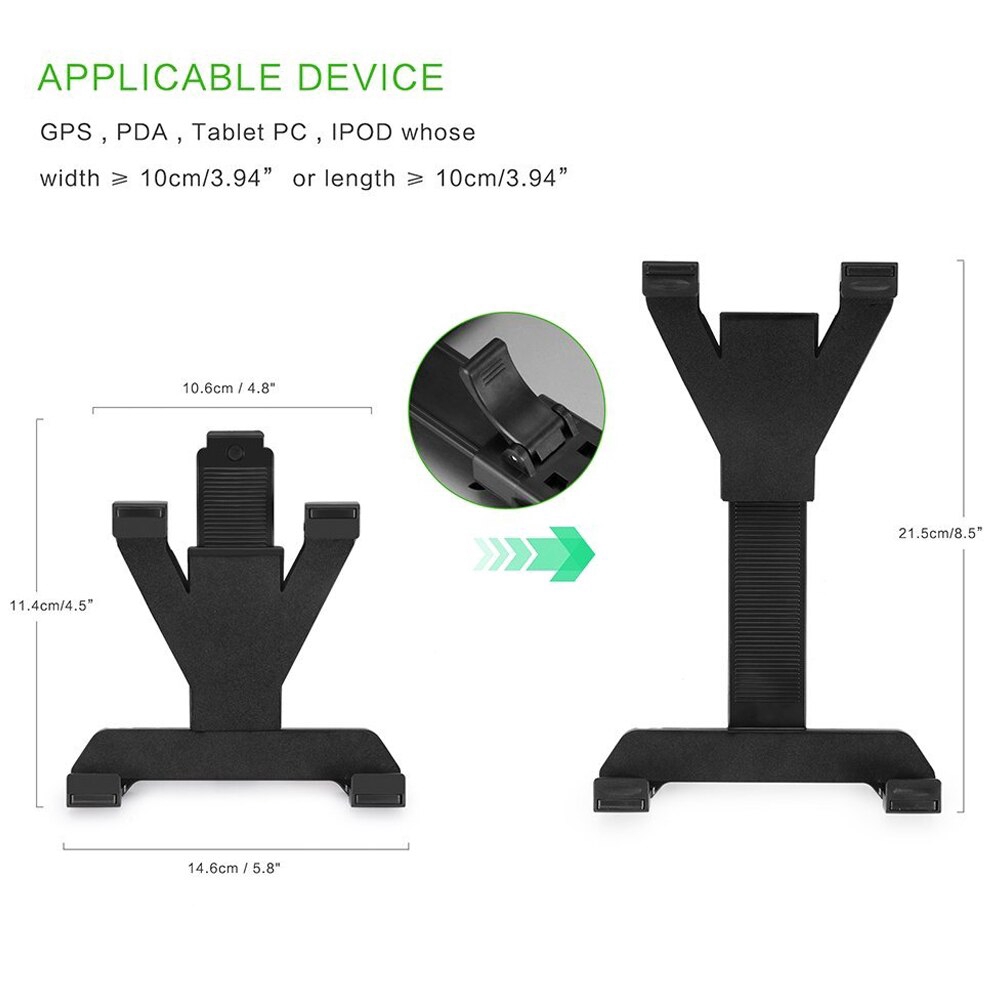 General Motors tablet PC Stand GPS Fixing bracket Braket Dashboard Kaca Depan Suction cup tablet holder Penyesuaian Scalable Cocok Untuk 7-11 inch