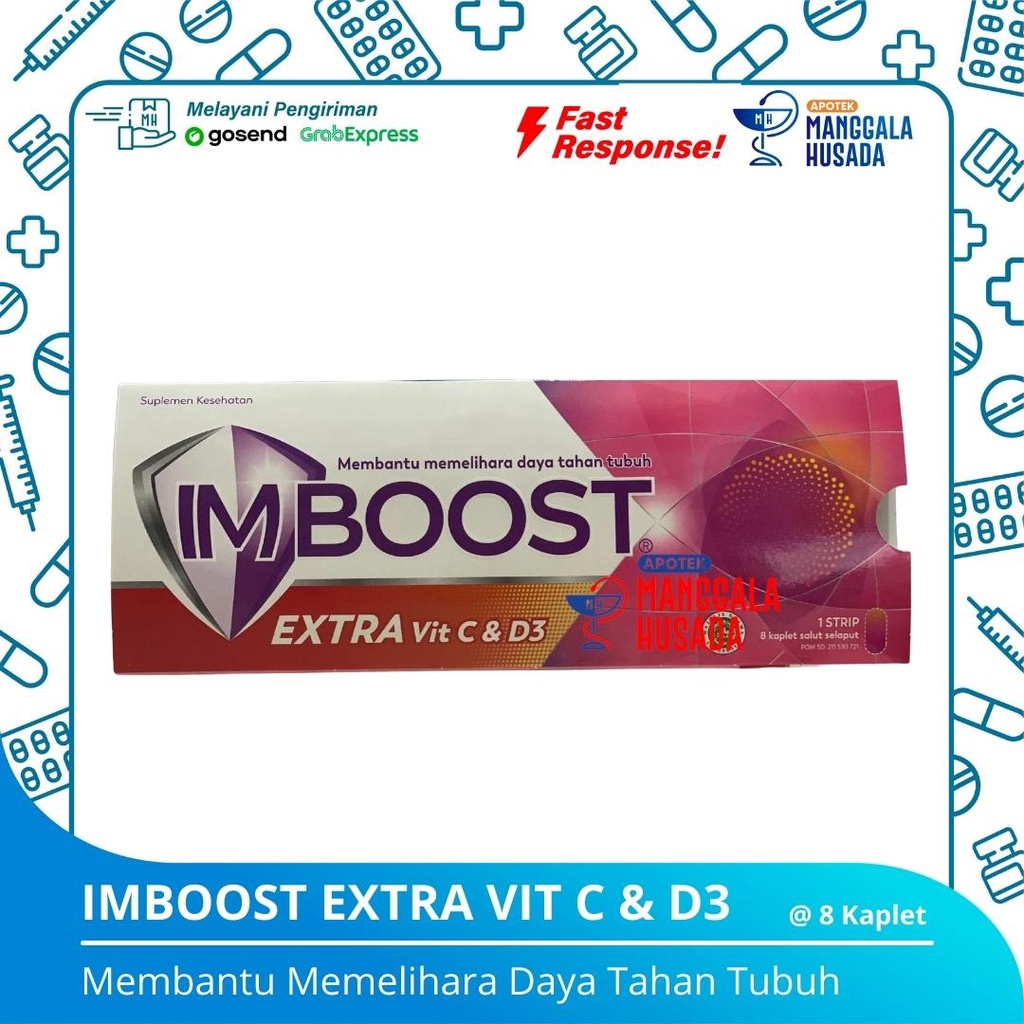 Jual IMBOOST EXTRA VIT C & D3 PER AMPLOP @ 8 KAPLET | Shopee Indonesia
