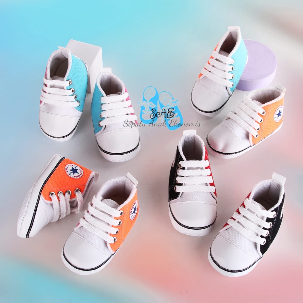 Sepatu Bayi Perempuan Laki-Laki 0 9 Bulan Prewalker Sneakers Anak Belajar Jalan - Sepatu anak ekonomis