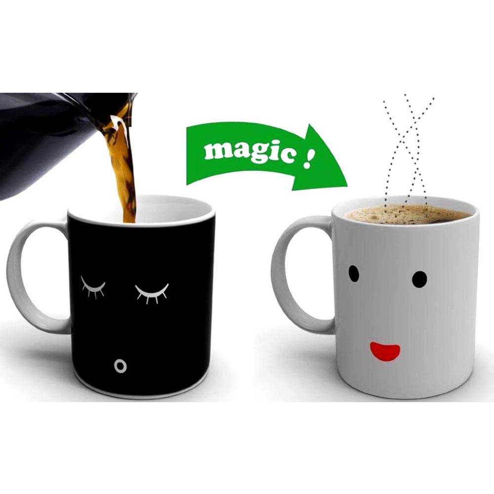 Magic Mug OMHZ4QBK Cangkir Sensitif Suhu Motif Smile Face - Black