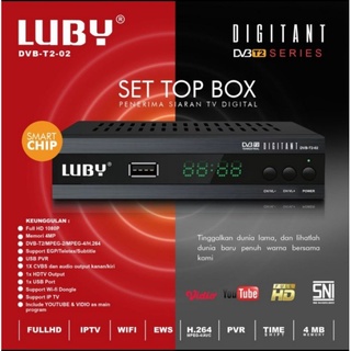 Set Top Box LUBY DVB T2 02 TV Siaran Digital Receiver STB Bisa Youtube