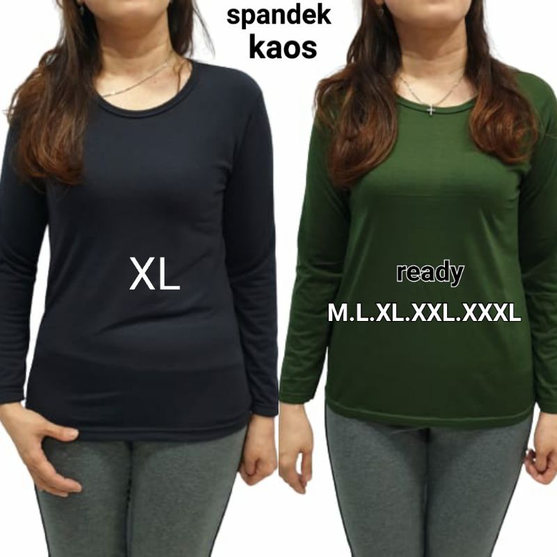 M.L.XL.XXL.XXXL.XXXXL.dari abg sampai ibu2 tgn panjang spandek kaos manset