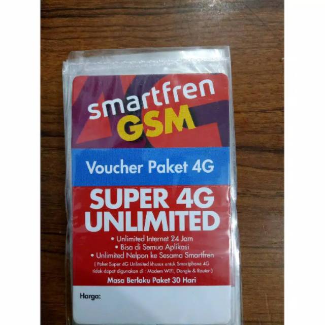 Voucher Kuota Smartfren 4G Unlimited 30 Hari