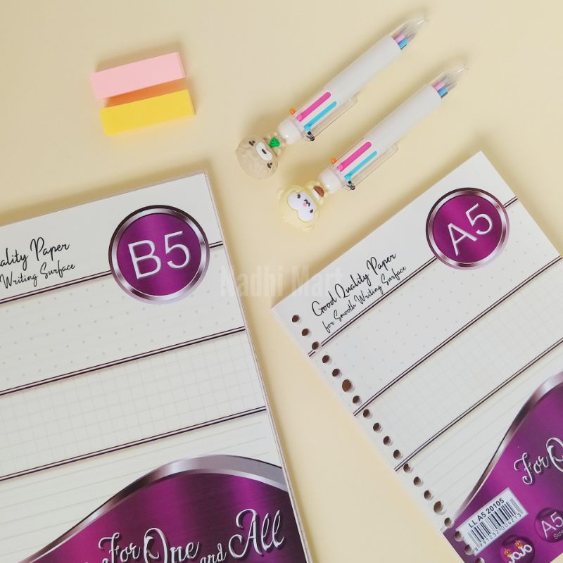 

LOOSE LEAF / ISI BINDER / LOOSE LEAF B5 / LOOSE LEAF A5 / KERTAS BINDER / LOOSE LEAF JOJO 100 MIX