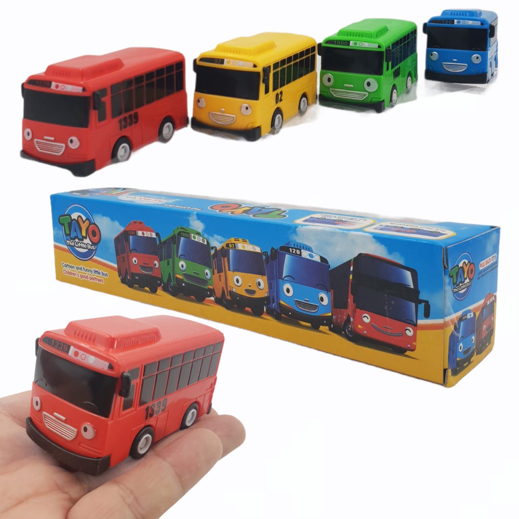 Mainan Anak - Action Figure &amp; Mainan Koleksi-Mainan Koleksi  COD 1 Pack Mobilan Bus Mini Tayo Isi 4