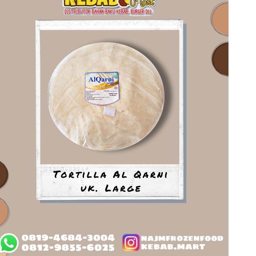 

⚡Cuci gudang⭐ Kulit Kebab Tortila Large / 24 CM MERK AL- Qarni
