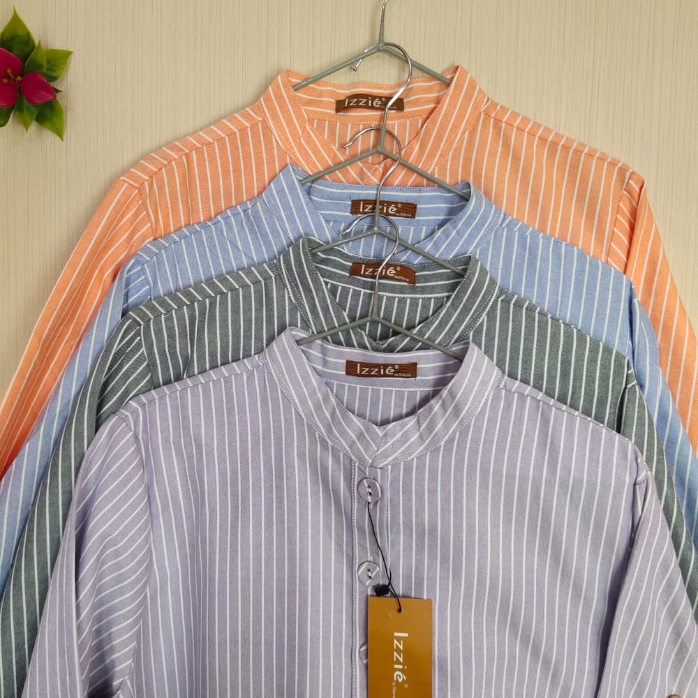 [ Nitaranz ] Izzie Maxi Dress Wanita / Long Tunik Lengan Panjang Motif Salur / Atasan Wanita Hijab