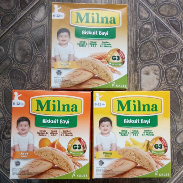 Milna Biskuit Bayi Rasa Original, Pisang, Beras Merah
