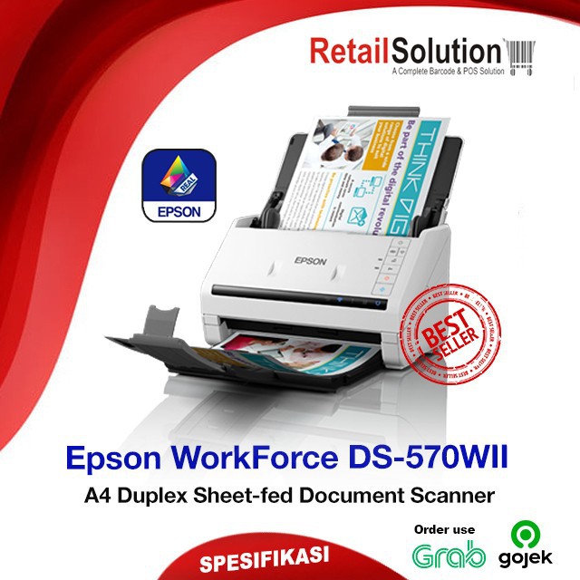 Scanner ADF Epson WorkForce DS-570Wii / DS570Wii / DS-570 Wii A4 WiFi Duplex Sheet-fed