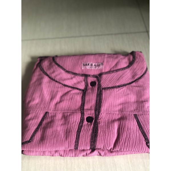 stelan kebalik | one set crinkle terbalik | Bahan Rayon crinkle |-Dusty pink