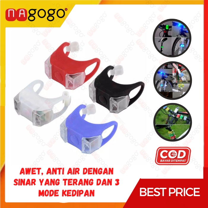 Lampu Sepeda LED Strobo Depan Belakang