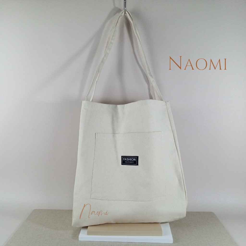 NAOMI - Magdalena Tote Bag Canvas Wanita Import - Shoulder Bag Premium - Tas Formal Kerja Wanita - Tas Wanita - Tas Naomi - Naomi Bag - kantong belanja - tas belanja - tas shopping - tas supermarket