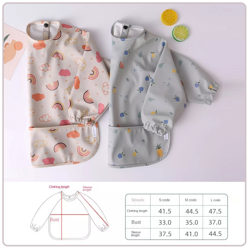 Lababy Waterproof Sleeve Bib - Size M | Celemek Bayi