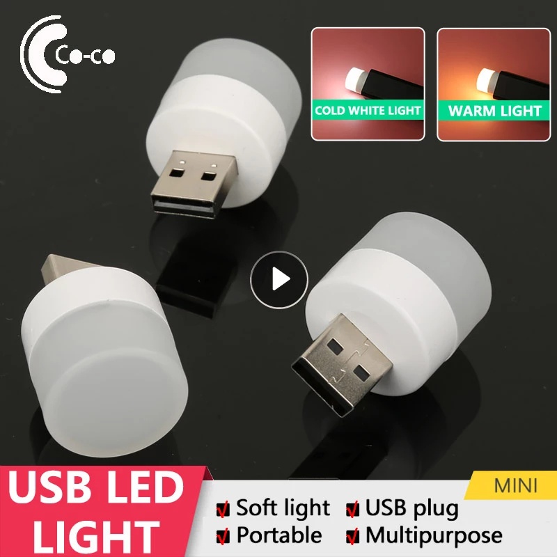 Lampu Baca LED USB Plug Power Charging Proteksi Mata