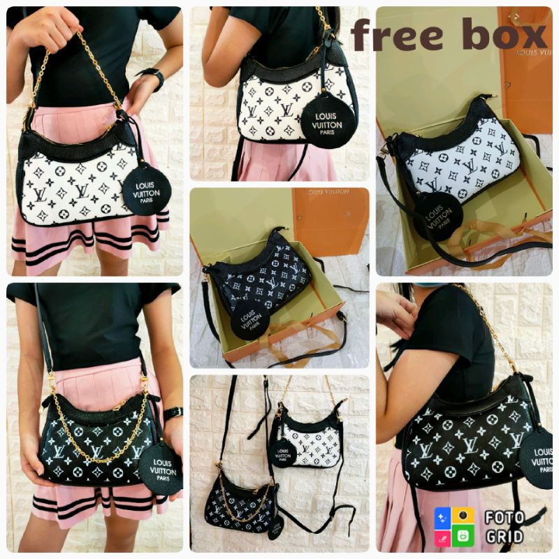 tas fashion import LV hobo shoulder bag,LV hobo selempang free box