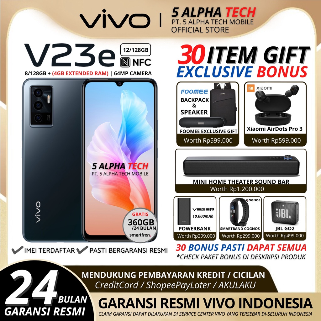 VIVO V23E V23 E 12/128GB ( 8GB RAM + 4GB EXTENDED RAM) GARANSI RESMI