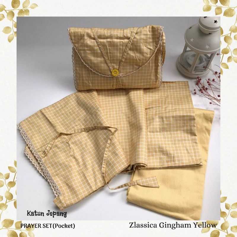 Mukena Pocket Zlassica Gingham Yellow