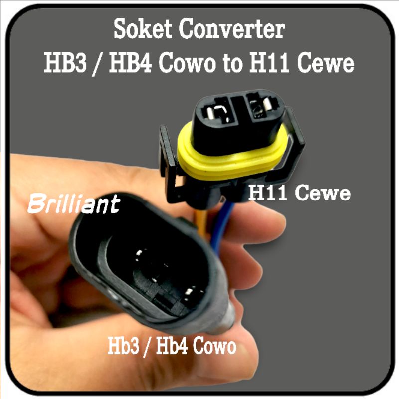 Soket Lampu Converter - Male H7 H11 HB3 HB4 to Female H7 H11 HB3 HB4 - Harga Satuan Pcs