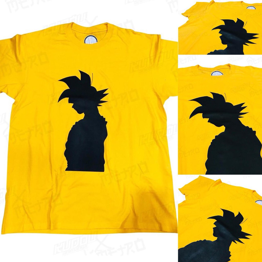 Tshirt Goku Silhoutte Yellow anime manga Dragonball