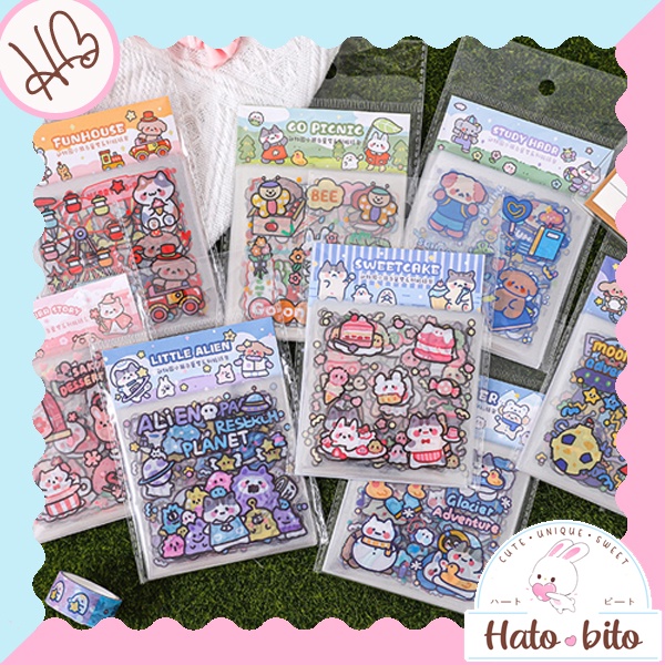 

1 set isi 25 lembar cute sticker kawai deco sticker lucu DIY jurnal asmr HB1284