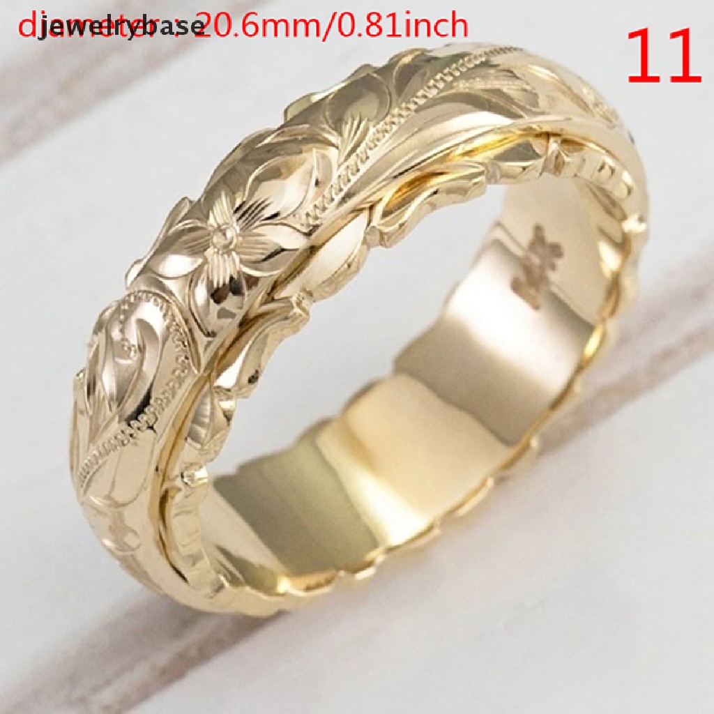 Cincin Emas 14k Desain Ukiran Bunga Untuk Wanita