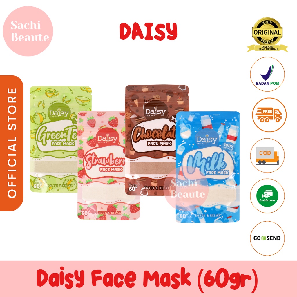 DAISY ORGANIC FULL SIZE DAISYORGANIC ORGANIK MASK MASKER BPOM ORIGINAL FACEMASK FACE MASK