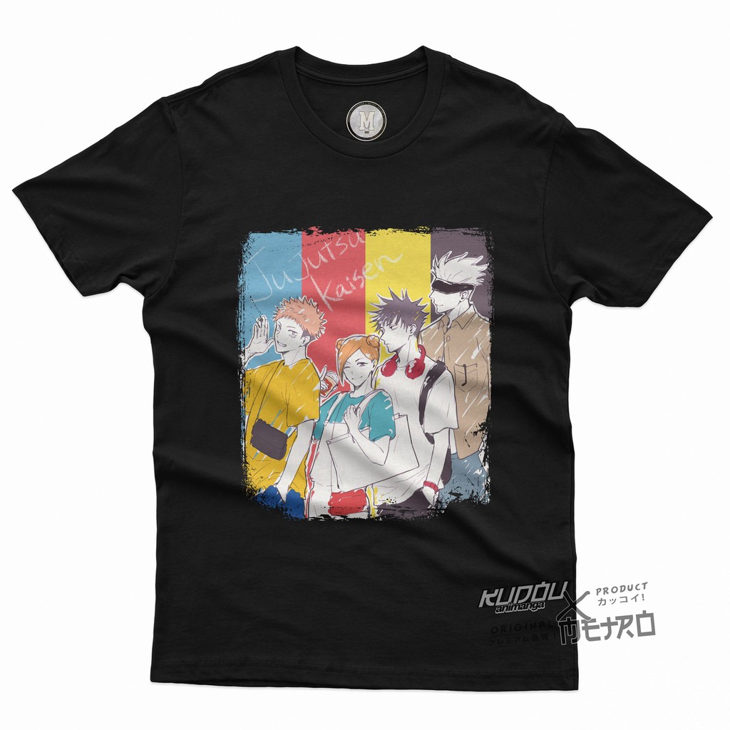 Tshirt Jujutsu Kaisen Art Anime Manga Kaos JJK Gojo Nobara Yuji Megumi Casual Wibu Otaku