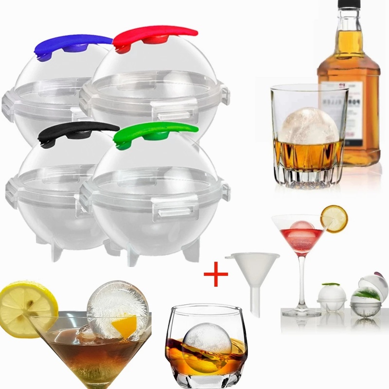 (Buy 1 Get Free Funnel) Cetakan Es Batu / Jus Buah / Cocktail Bentuk Bulat DIY