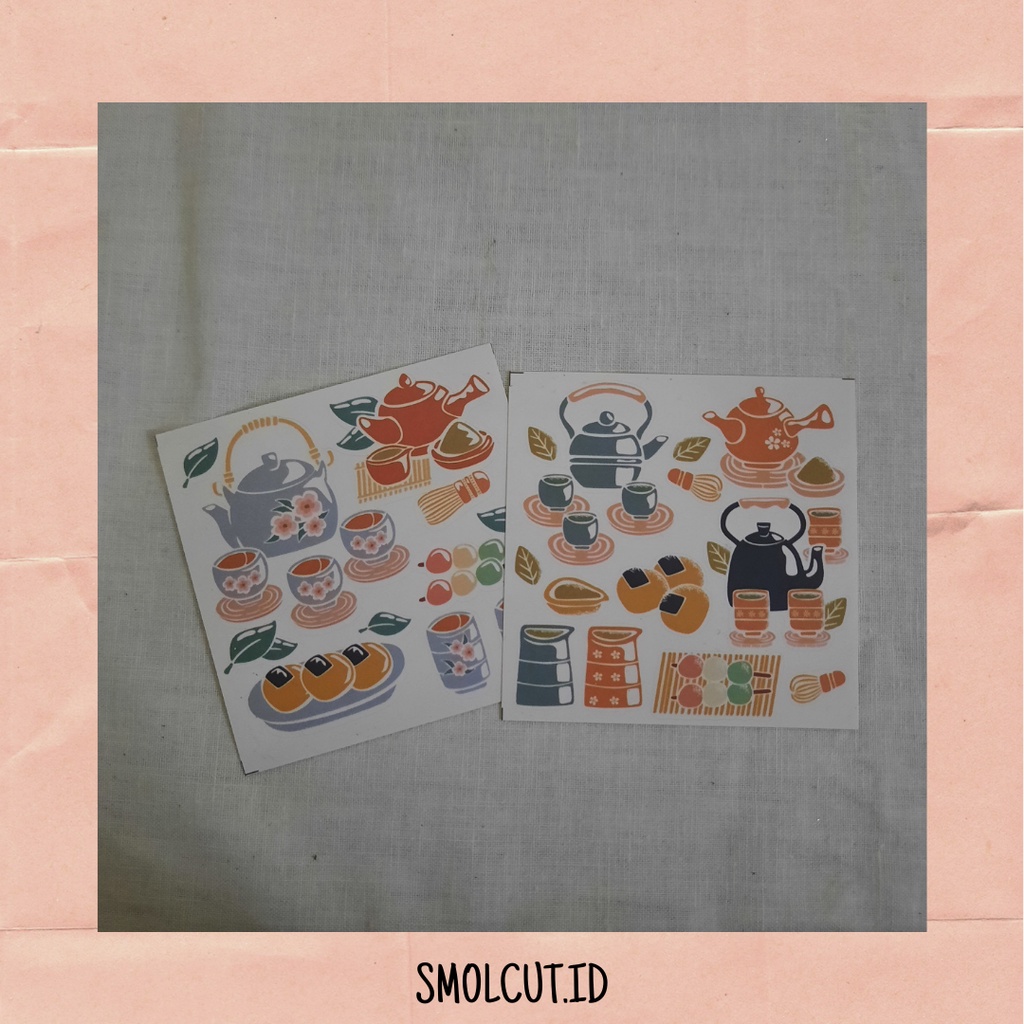

Sticker Deco JAPANESE TEA SET / STIKER DEKORASI GAMBAR TEH / stiker lucu teh Jepang