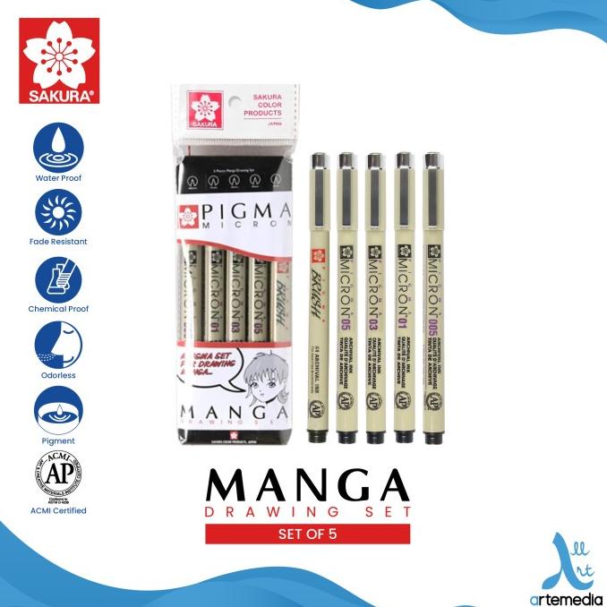 

Drawing Pen Sakura Pigma Micron Manga Set Pulpen Gambar