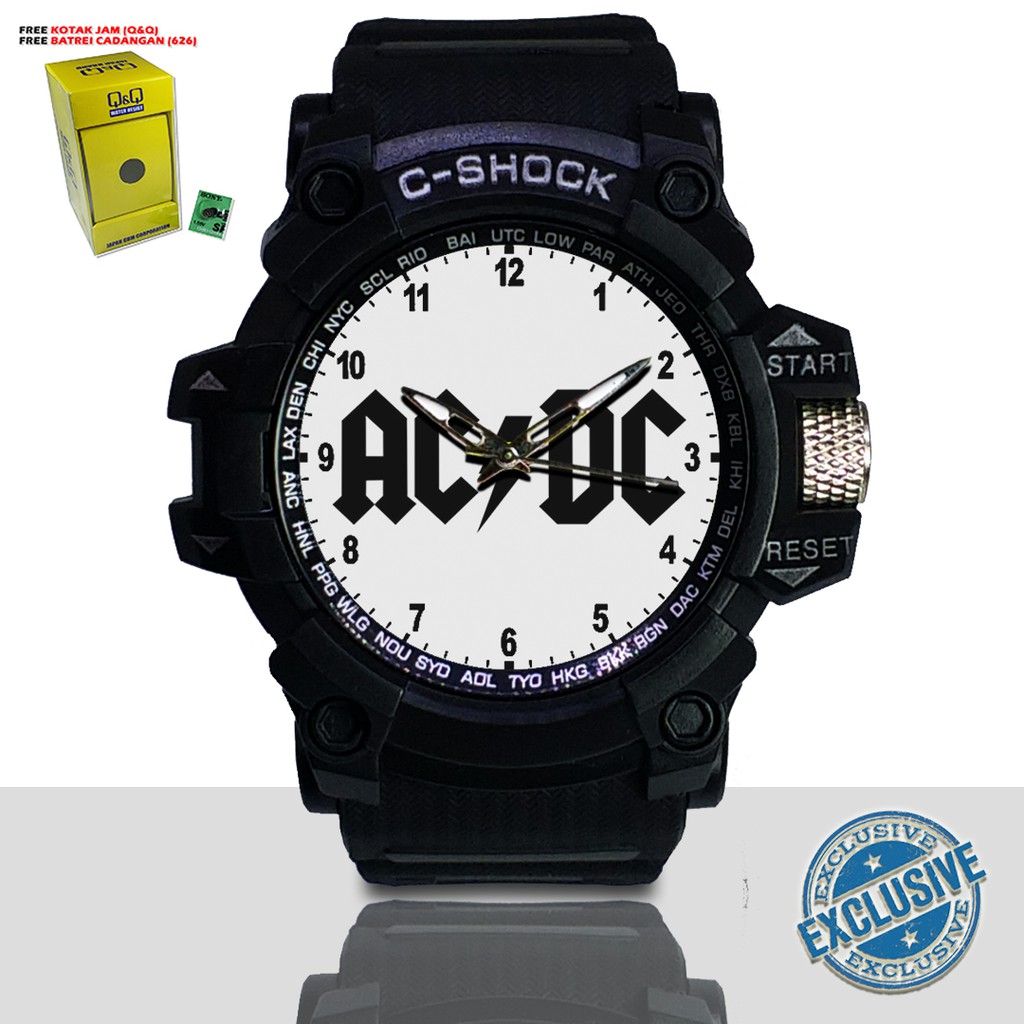 (EXCLUSIVE ) JAM TANGAN ACDC WATER RESIST FREE BOX DAN BATREI - NO.2