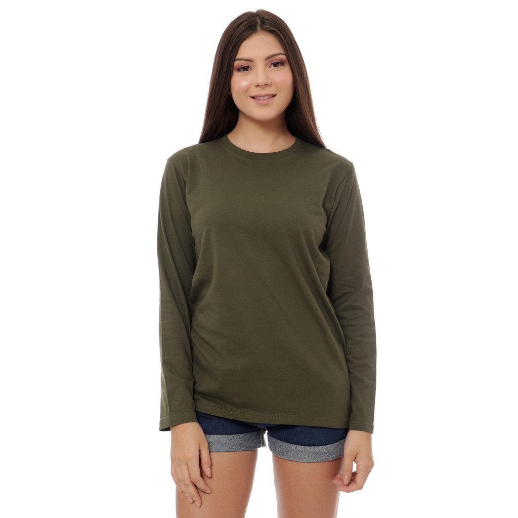 Kaos Polos | Kaos Panjang | Kaos Army | Daily Basic Army Long Sleeve