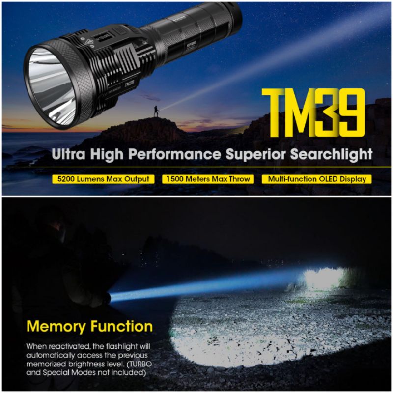 NITECORE TM39 Senter LED Luminus SBT-90 Gen2 5200 Lumens - Black