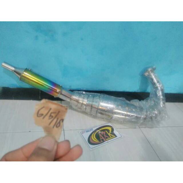 Knalpot rx king 3v3 telo kolong pelangi