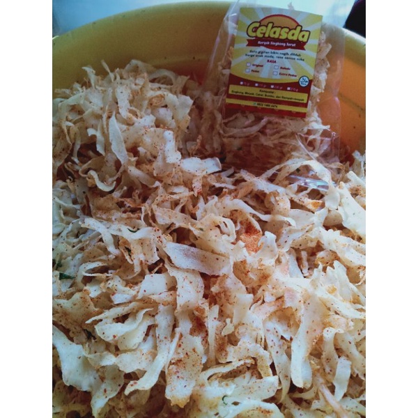 

Keripik Singkong Serut Daun Jeruk Ekstra Pedas bisa COD 200 Gram