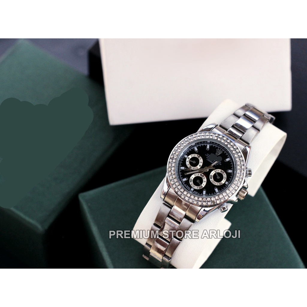 Grosiran Jam Tangan Wanita Psa I17-480 Analog Tali Rantai Permata Chrono Variasi Bulat Original Garansi 6 Bulan Free Box Exclusive &amp; Baterai Cadangan (COD)